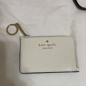 Kate Spade Cream Card Holder with Gold Chain